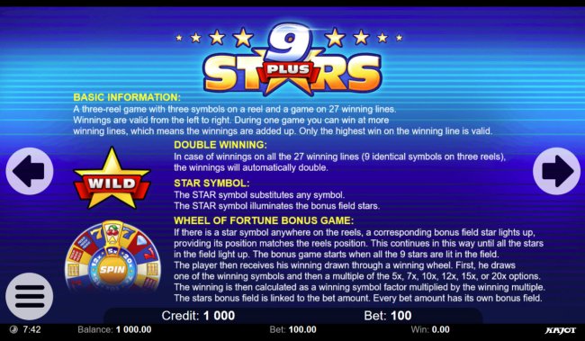 Free Slots 247 image of 9 Stars Plus