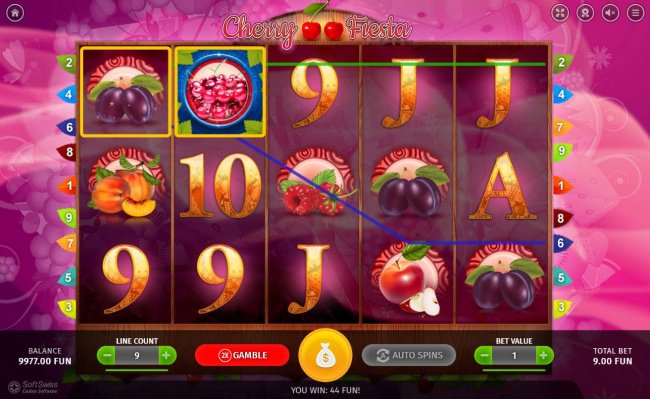 Free Slots 247 - Cherry Basket wild symbol triggers a pair of winning paylines.