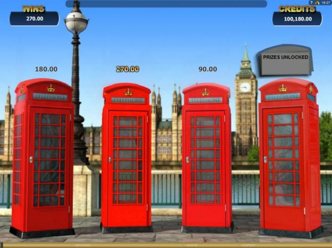 Second Mission. Select one of the phone booths to reveal a prize by Free Slots 247