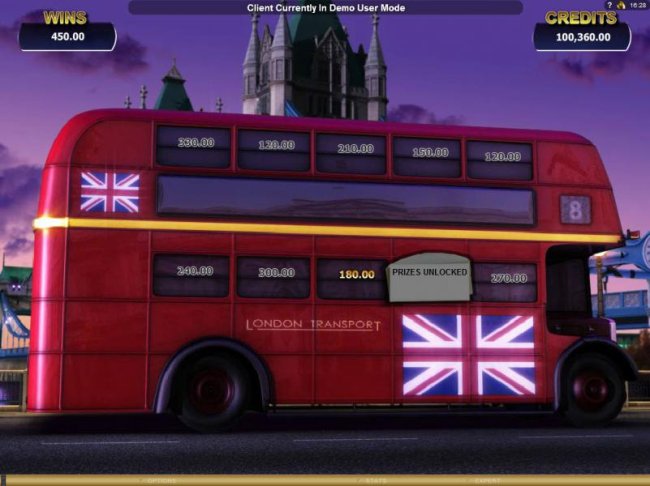 Third Mission, Select one of the double-decker bus windows to reveal a prize. by Free Slots 247