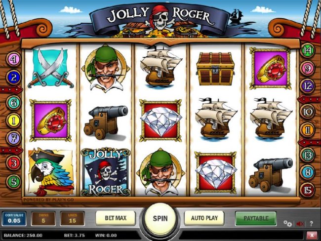 main game board featuring five reels, 15 paylines and a 10000x max payout by Free Slots 247