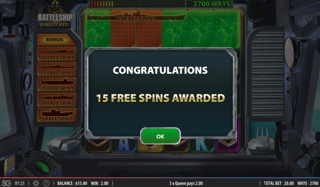 15 free games awarded - Free Slots 247