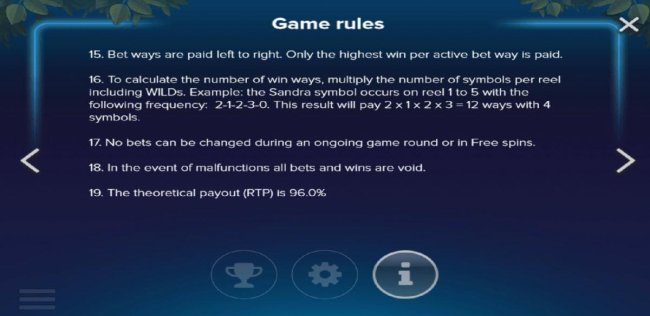 General Game Rules - The theoretical payout (RTP) is 96.0% - Free Slots 247