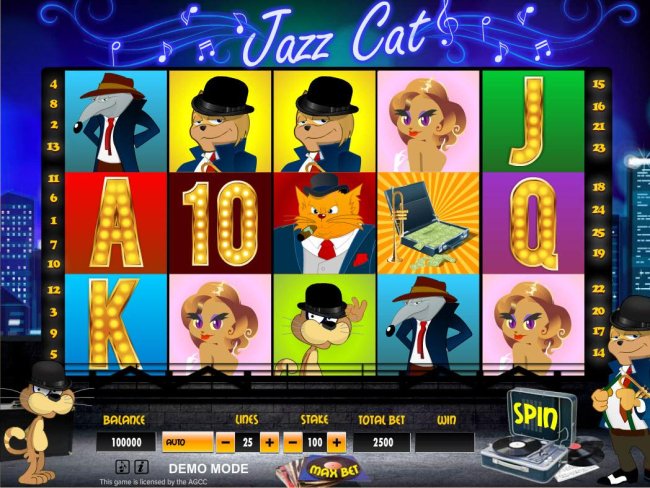 Main game board featuring five reels and 25 paylines with a $10,000 max payout. - Free Slots 247