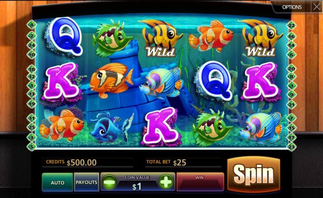 Main game board featuring five reels and 25 paylines with a $4,000 max payout. by Free Slots 247