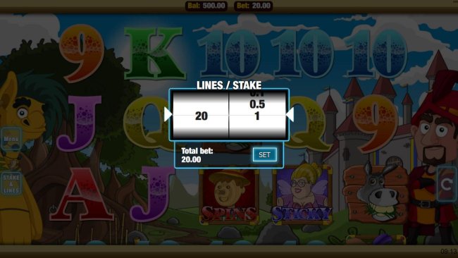 Free Slots 247 - Click the Stake and Lines button to adjust the coin value and number of lines played