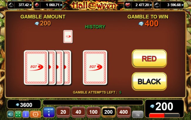 Red or Black Gamble feature - Free Slots 247