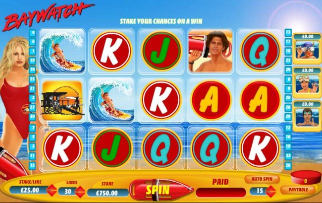 Main game board featuring five reels and 30 paylines with a $25,000 max payout by Free Slots 247