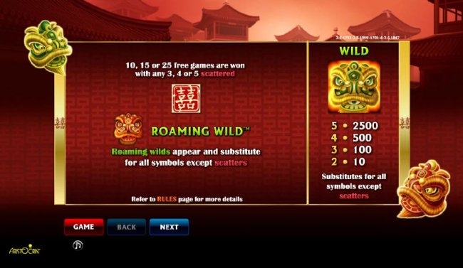 Free Slots 247 - Wild symbol rules and paytable