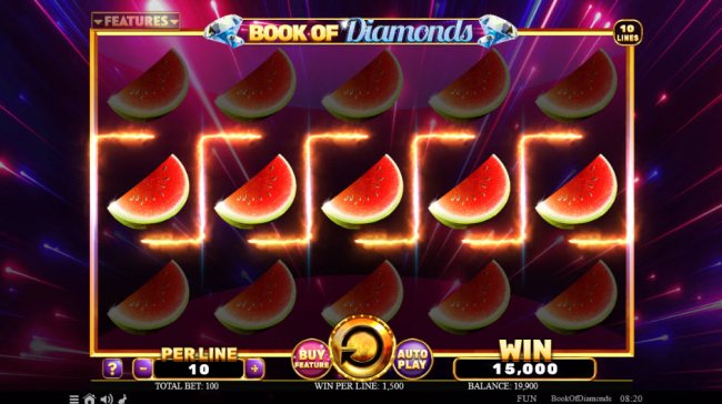 Free Slots 247 - Fully stacked watermelon symbols leads to a big win