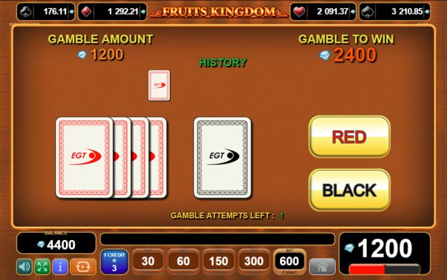 Free Slots 247 - Red or Black Gamble feature