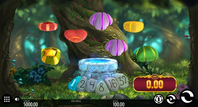 A fairy fantasy themed main game board featuring five reels and 1 payline with a $228,000 max payout - Free Slots 247