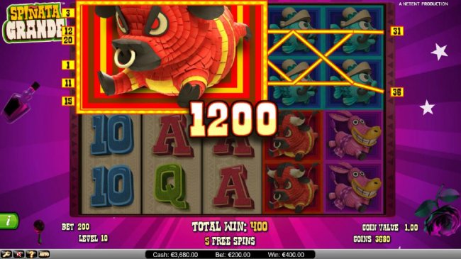 Colossal symbol triggers multiple winning paylines during free spins feature - Free Slots 247
