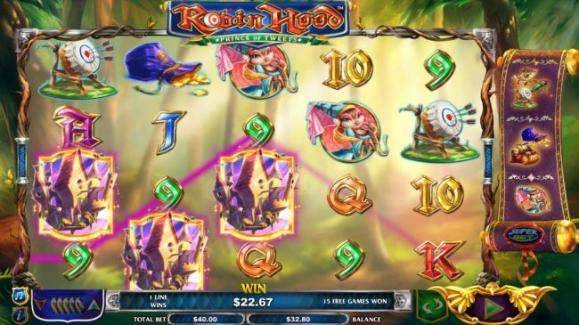 Three castle scatter symbols triggers free games feature. - Free Slots 247