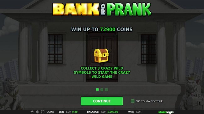 Win up to 72900 coins! Collect 3 crazy wild symbols to start the crazy wild game. - Free Slots 247