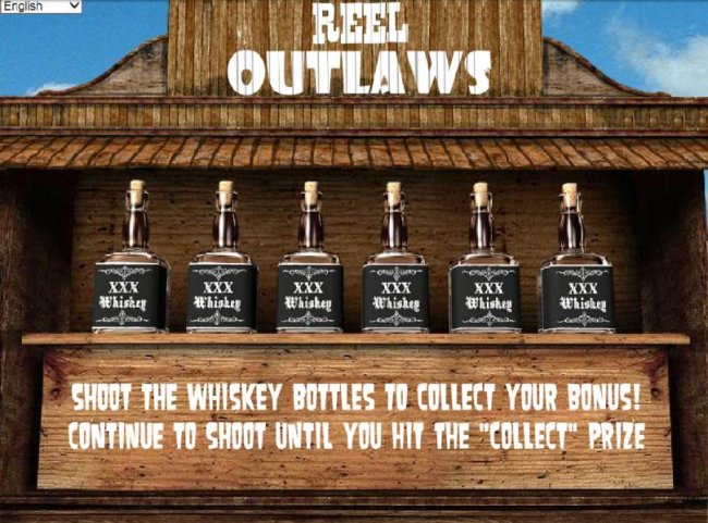 Free Slots 247 - shoot whiskey bottles to collect your bonus. continue to shoot until you hit the collect prize