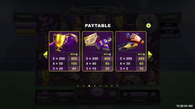Paytable - Low Value Symbols - Free Slots 247