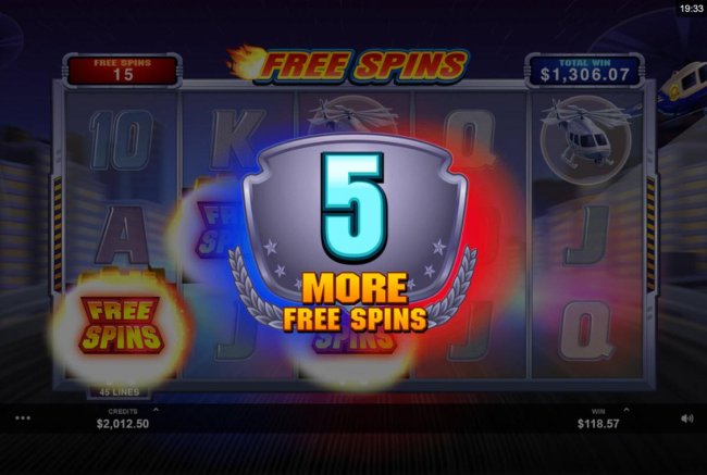 Landing three scatter symbols during the Free Games feature awards player an additional 5 free games. - Free Slots 247