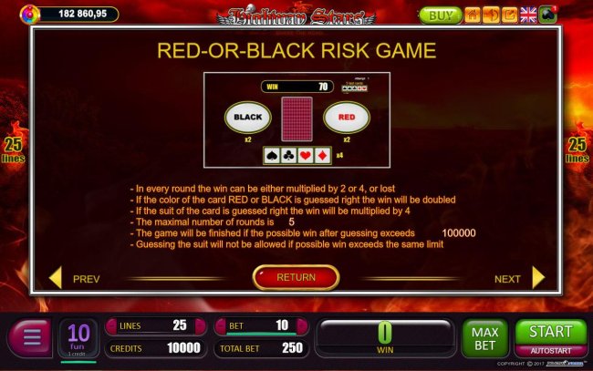 Red-Or-Black Risk Game - To gamble any win press Gamble then select Red or Black. by Free Slots 247