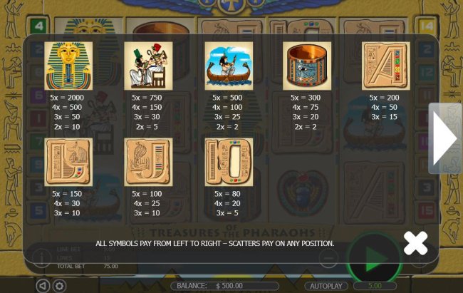 Treasures of the Pharaohs screenshot