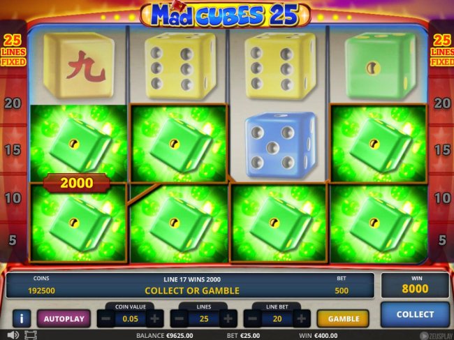 Mad Cubes 25 by Casino Bonus Lister