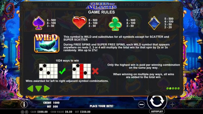 Low value game symbols paytable. - Free Slots 247