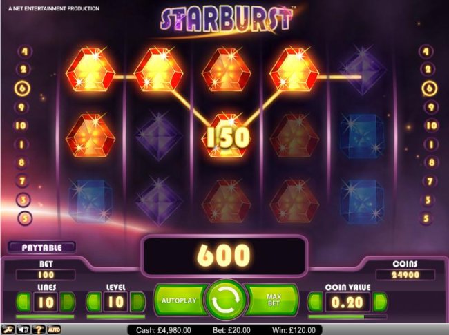 Starburst 600 credit jackpot win by Free Slots 247