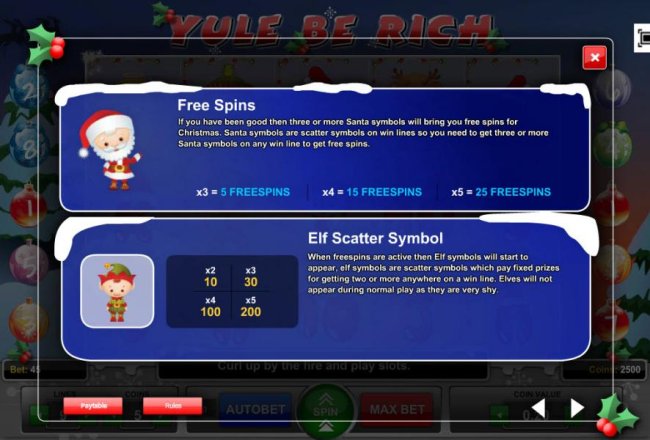 Free Spins and Elf Scatter symbol game rules - Free Slots 247