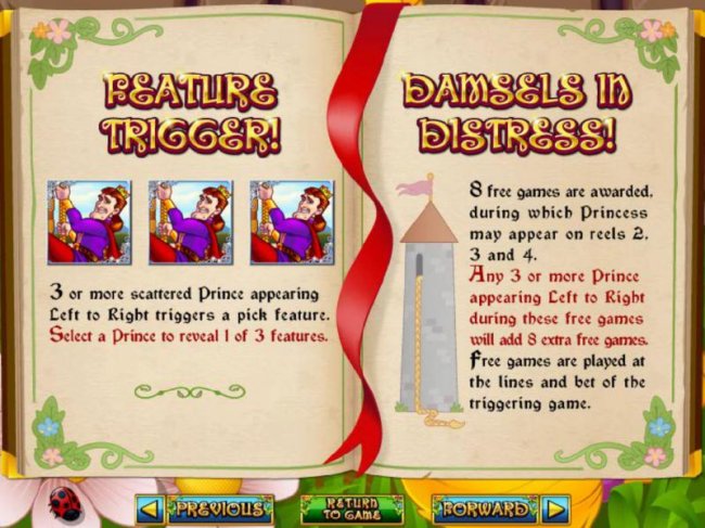 Feature Trigger rules and Damsels in Distress rules by Free Slots 247