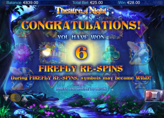 6 Firefly Re-Spins awarded by Free Slots 247