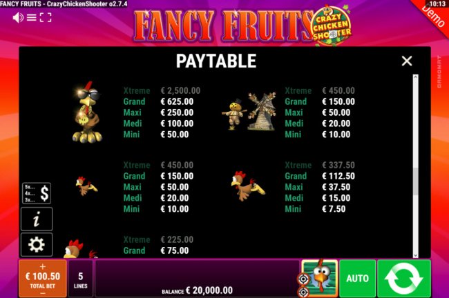 Fancy Fruits Crazy Chicken Shooter screenshot