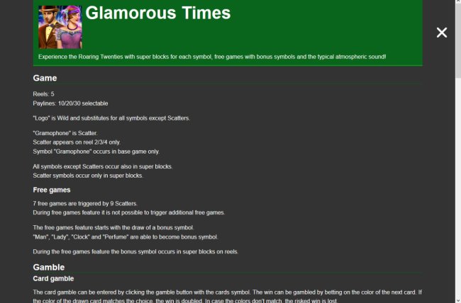 Glamorous Times by Free Slots 247