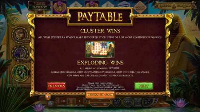 Cluster Wins and Exploding Wins Rules by Free Slots 247