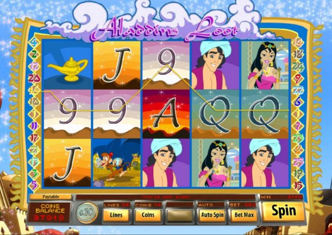 Free Slots 247 - a 2100 coin payout triggered by multiple winning paylines