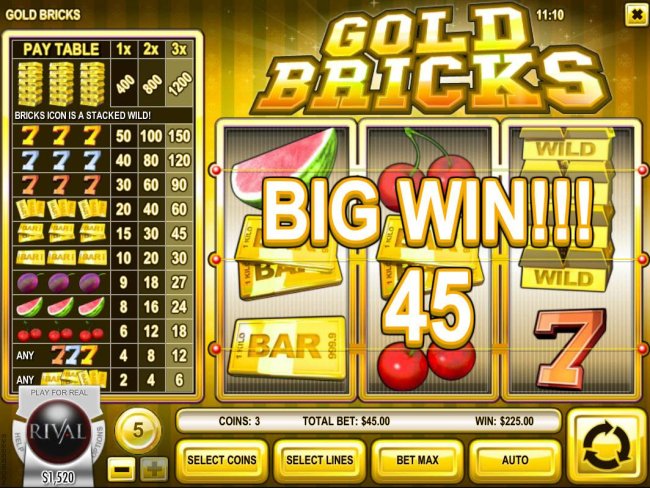 45 coin big win awarded by Free Slots 247