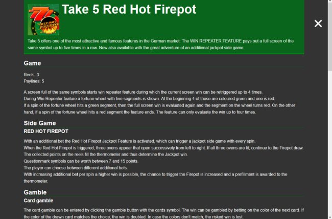 Images of Take 5 Red Hot Firepot