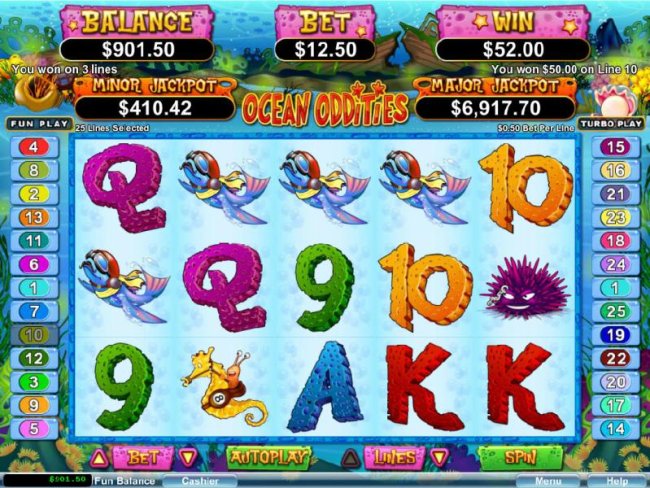 Four of a kind triggers a $50 line payout by Free Slots 247