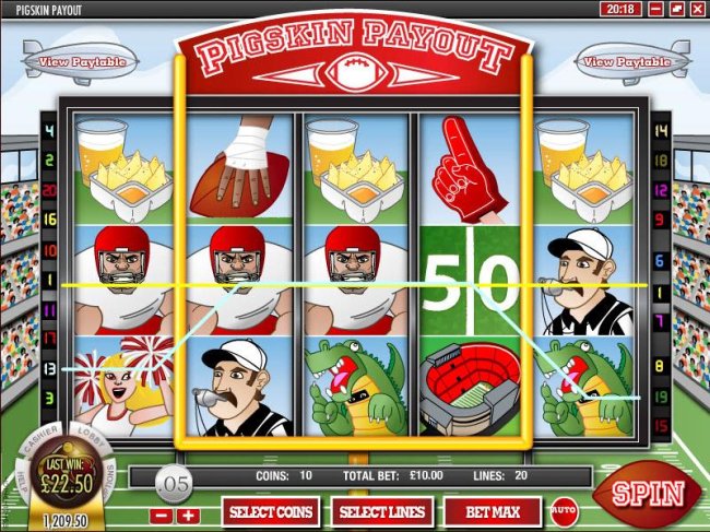 multiple winning paylines triggers a $22.50 jackpot - Free Slots 247