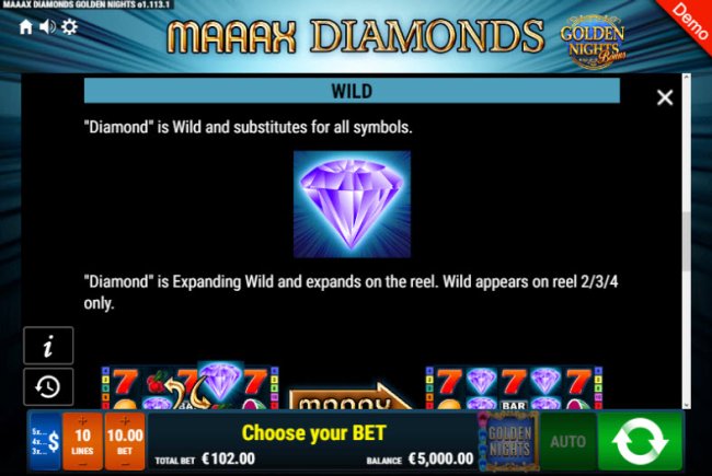 Maaax Diamonds Golden Nights Bonus by Free Slots 247
