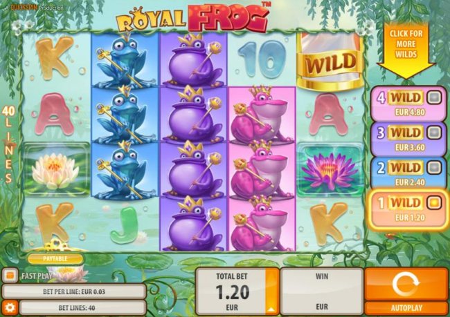 Main game board featuring five reels and 40 paylines with a $200,000 max payout - Free Slots 247
