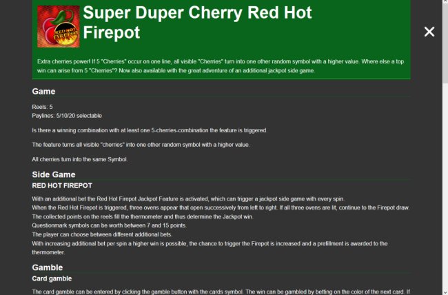 Free Slots 247 image of Super Duper Cherry Red Hot Firepot