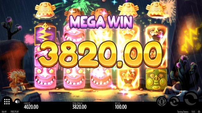 Thunder Reels trigger multiple winning paylines and pays out a 3820.00 jackpot. - Free Slots 247