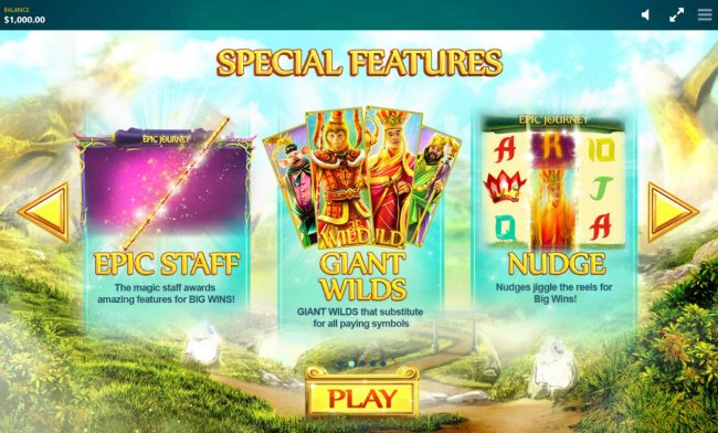 Special features include: Epic Staff, Giant Wilds and Nudge. - Free Slots 247