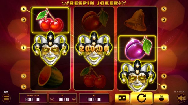 Free Slots 247 - Joker symbols trigger a respin