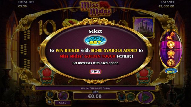 Free Slots 247 - Select Super Bet to win bigger with more symbols added to Miss Midas Golden Touch feature
