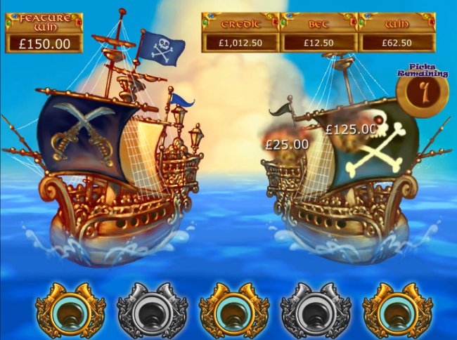 Ship Battle Pick game board by Free Slots 247