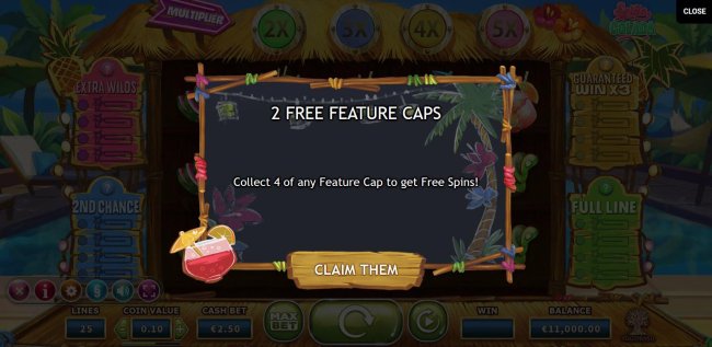Collect 4 of any feature cap to win free spins by Free Slots 247