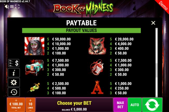Free Slots 247 - Paytable - High Value Symbols