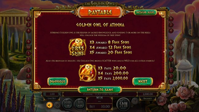 The Golden Owl of Athena by Free Slots 247