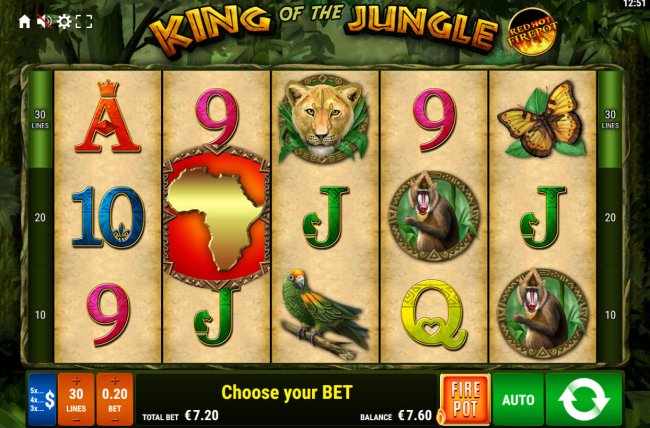 King of the Jungle Red Hot Firepot by Free Slots 247